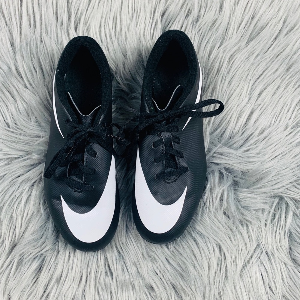Black and white Nike cleats